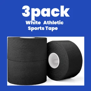 (3 Pack) Black Athletic Sports Tape, Very Strong Easy Tear No Sticky Residue Tap - Imagen 1 de 9