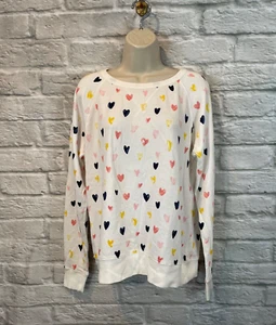 Joie Damen Sweatshirt weiß Herzmuster French Terry Gr. S - Bild 1 von 4