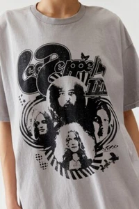 Vestido Camiseta Urban Outfitters Led Zeppelin Cuello Redondo Talla Pequeña/Mediana Gris - Imagen 1 de 7
