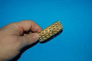 Vintage Costume Fashion Jewelry Wristwatch Bracelet Gold-Tone - Picture 1 of 8