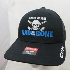 Sherry Bassin Bad to Bone Baseball Cap Mütze verstellbar CCM schwarz Hockey Oshawa - Bild 1 von 4