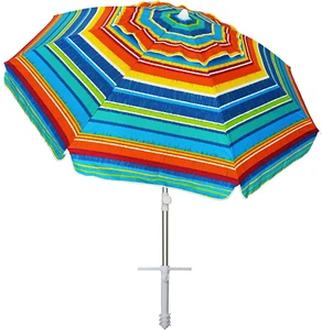 Beach Umbrellas for Sand Heavy Duty Wind Portable 6.5Ft Outdoor Umbrella Sunfire - Picture 1 of 12