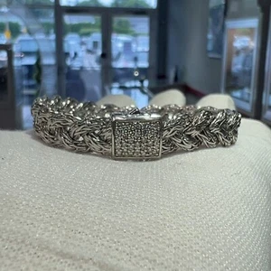 John Hardy Diamond Classic Braided Bracelet 7.75 inches | Pre-Owned - Picture 1 of 7