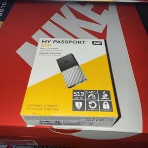 New WD 512GB My Passport SSD Portable Storage - USB 3.1 (Black-Gray ) - Picture 1 of 3