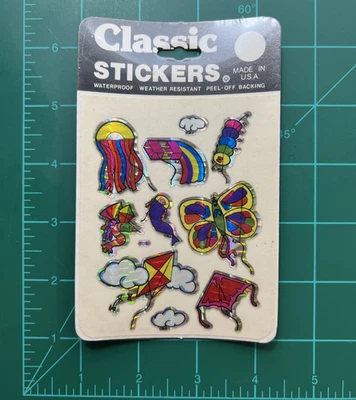 80s KITES Prismatic Classic Stickers Sheet by Decal Specialties Vintage USA Made - Image 1 of 2