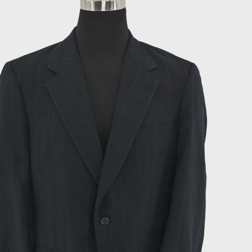 Blazer vintage Burberrys uomo lana blu navy taglia 40 gessato cappotto sportivo Union Tag USA anni 80