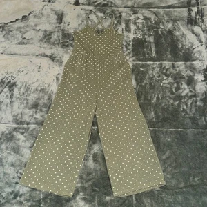 Old Navy Green Polka Dot Jersey Smocked-Back Cami Jumpsuit Girl's Size S (6-7) - Picture 1 of 7