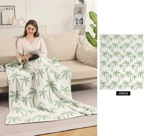 ComfyLuxe Palm Tree Pattern Throw Blanket - Picture 1 of 6
