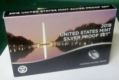 2018-S US Mint Silver Proof Set with COA & Box 10 Coins United States. Pristine - Image 1 of 2