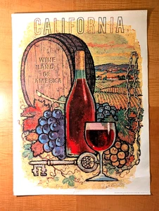 Vintage Signed Amado Gonzalez Wines California Wine Land America Poster 1962 - Picture 1 of 7