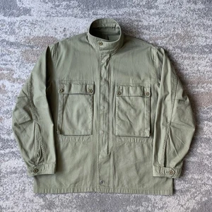 Nigel Cabourn Lybro Mens Jacket XL Green M43 Military Field Herringbone Twill - Picture 1 of 12