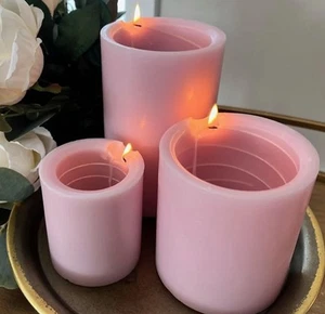 Spiral Light Candle CHERRY BLOSSOM 4 X 4 Round 30hr Burn -Brand New Medium - Picture 1 of 6