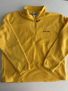 Columbia Gold Yellow Fleece 1/4 Zip Pullover Jacket in Men's Size XL Outdoor - Picture 1 of 6
