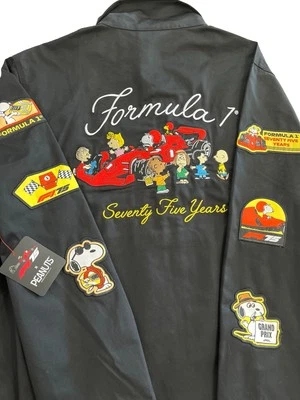 Chaqueta mecánica negra 2025 XL F1 Formula One Las Vegas PEANUTS X F1 Colaboración RARA Foto 1 de 4