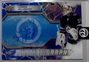 2021-22 UD Ice Hockey Connor Hellebuyck Glacial Graphs AUTO - Picture 1 of 2