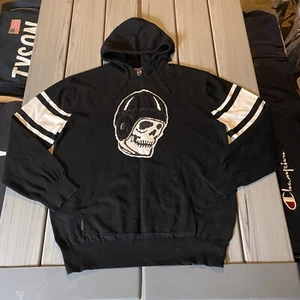 Vintage ECKO Skull Hoodie Size XL ULTRA RARE Punk Goth Grunge Skate Y2K Knit - Picture 1 of 5