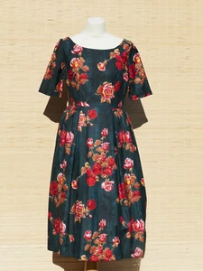 wunderschönes Sommerkleid mit Rosen true vintage Kleid 50ties 60ties - Gr. 42 - Bild 1 von 9