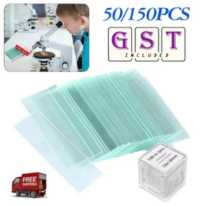 50PCS Blank Microscope Slides with 100 Square Cover Glass For Optical Instrument - Picture 1 of 15