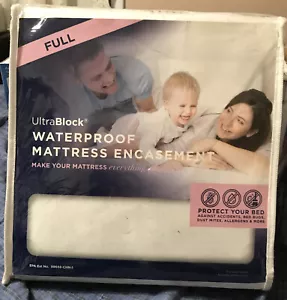 UltraBlock Zippered Mattress Encasement Full Sized Stops Dust Mites Waterproof - Picture 1 of 10