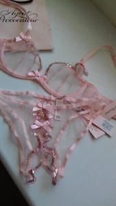 AGENT PROVOCATEUR SOLD OUT LORNA PARTY BRA 32B & OUVERT BRIEF 2 SMALL UK 8 BNWT - Bild 1 von 11
