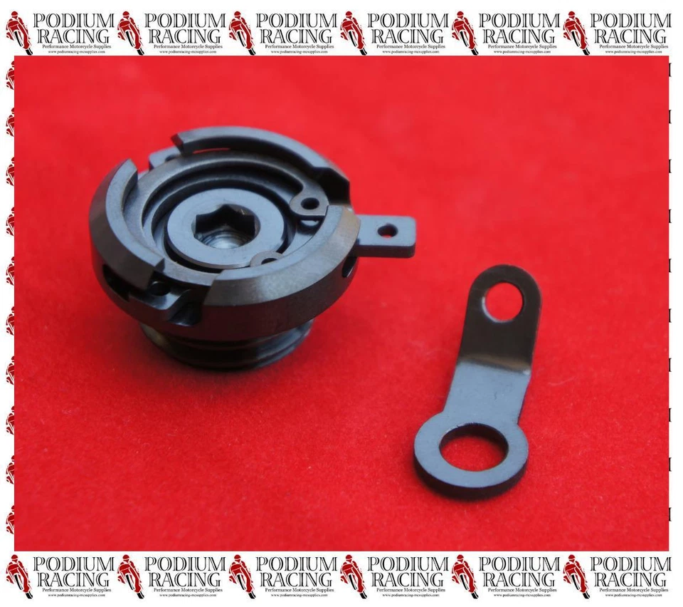 DUCATI BLACK TITANIUM ENGINE OIL FILLER CAP RACE SAFETY WIRE READY 748 916 996 - Image 1 of 1