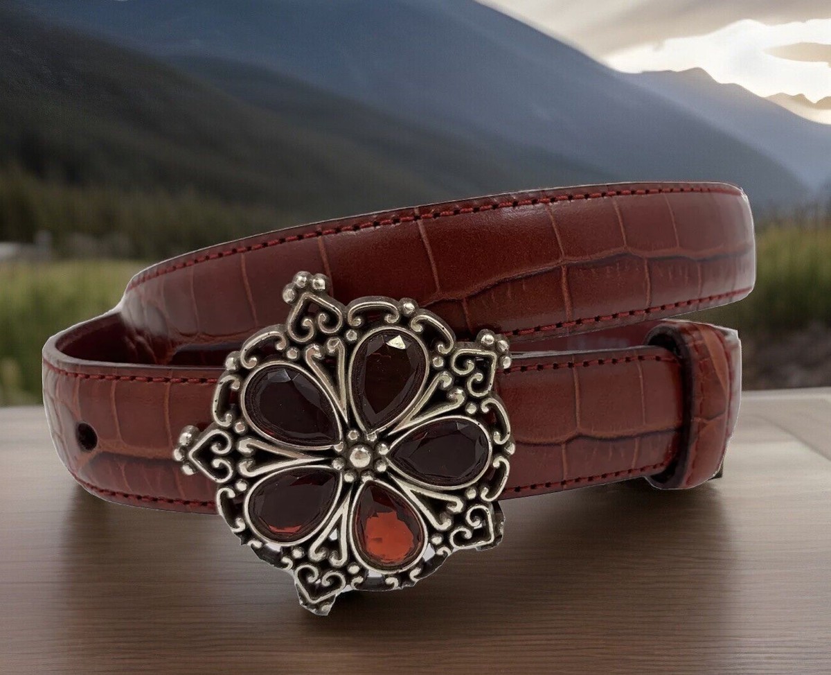 vintage Brighton レザー ベルト ハート コンチョ シルバー Brighton heart leather belt／ブライトン ハート レザー ベルト