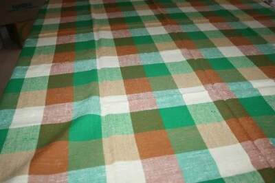 Nappe N°145 jaune verte marron beige synthétique 194 x 127 cm  - Photo 1/4