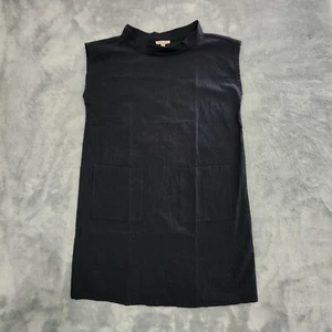 Eileen Fisher Dress Womens PP 2P 4P Blue Pucker Lagenlook Boxy Earthy Goth Cotto - Picture 1 of 12