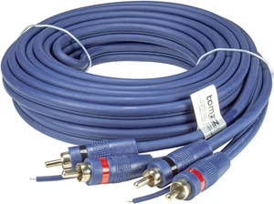 5500-001 Cavo RCA Cinch Professionale 5 M, Schermato a 2 Pieghe, Blu, Con Cavo R - Foto 1 di 12