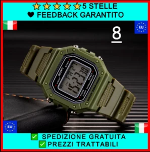 ⭐⭐⭐⭐⭐ Orologio Uomo Inossidabile Sportivo Digitale similCasio VERDE MILITARE - Foto 1 di 3