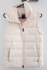 NIKE Duck Down Puffer Vest Size Small Pink Warm Winter Run Hike Cute Pretty - Picture 1 of 12