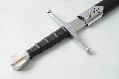 Espada de borde afilado hecha a mano The Crecy Medieval War Full Tang templada lista para la batalla Foto 1 de 4