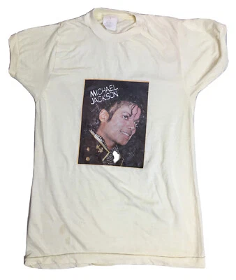 Camiseta Serigrafiada Michael Jackson Vintage Años 80 Puntada Única Talla Niños XL  Foto 1 de 4
