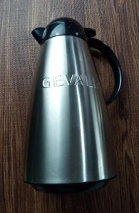 GEVALIA STAINLESS STEEL COFFEE CARAFE INSULATE THERMOS SERVIER 1 QUART - Picture 1 of 8