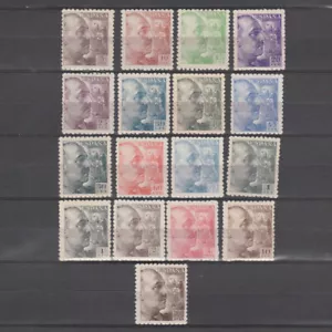 España 1940 Edifil 919-935 Gereral Franco MNH incl ambos tipos 1Pt y 10Pts - Imagen 1 de 1
