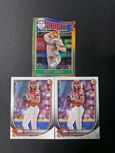 RHETT LOWDER 3-CARD RC LOT 2025 Bowman Chrome RoY DIE-CUT #11/Paper #6 REDS - Picture 1 of 4