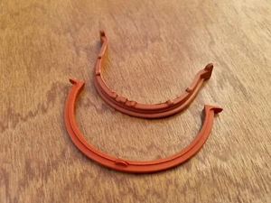 RENAULT 5 GT TURBO NEW SILICONE SUMP TO BLOCK CRANK GASKET SEALS PAIR ORANGE - Picture 1 of 1