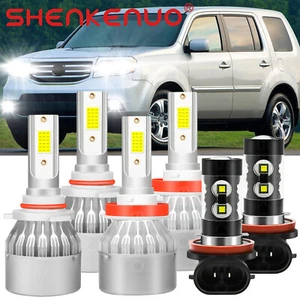 For Honda Pilot 2006-2018 Combo 9005 H11 LED Headlight+H11 Fog Light Bulbs 6000K - Picture 1 of 12