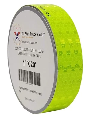 ALL STAR TRUCK PARTS Fluorescent Yellow Green Reflective Tape DOT-C2 Conspiciuity Tape - COMMERCIAL