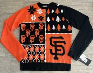 San Francisco Giants Orange Black Christmas Sweater Klew Mens Size M NWT - Picture 1 of 3