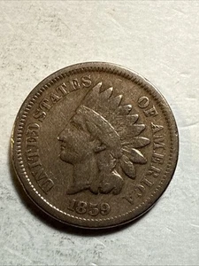 1859 Indian Head Cent VG Very Good Condition Nice Coin See Pics 6879 - Bild 1 von 11