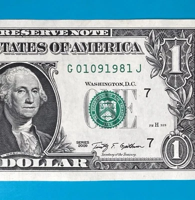 January 9, 1981 / 1 September 1981 (G 01091981 J) BIRTHDAY $1 One Dollar Bill - Image 1 of 4
