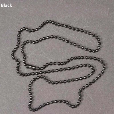 Pure Titanium Anti-allergy Necklace Round Bead Chain 2/2.4/3/4mm Length 23.6'' - Imagem 1 de 4