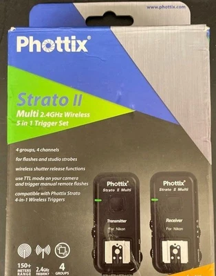 Phottix Strato II Multi 5-in-1 Trigger Set for Nikon (PH15653) | Photography  - Image 1 of 4