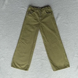 Zara Girls Jeans, Wide Leg, Olive Green, Adjustable Waste, Size11-12 - Picture 1 of 5
