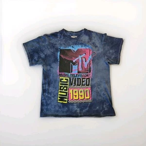 MTV Music Television Tie Dye offiziell lizenziertes Retro Logo Distressed T-Shirt - Bild 1 von 5