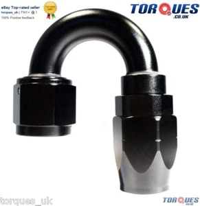 AN -10 (AN10) 180 DEGREE Swivel Seal BLACK Hose Fitting - Picture 1 of 2