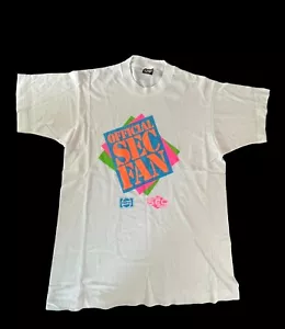 Vintage Men's SS T-Shirt "Official SEC Fan" Football Pepsi Single Stitch L USA - Picture 1 of 7