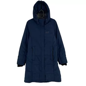 Jack Wolfskin Microguard Silber Marineblau Kapuzenparka Jacke Mantel GRÖSSE S - Bild 1 von 10