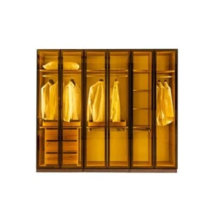 Stilvolle Kleiderschrank Glastüren Schlafzimmer Holzmöbel Schränke Schrank - Bild 1 von 7